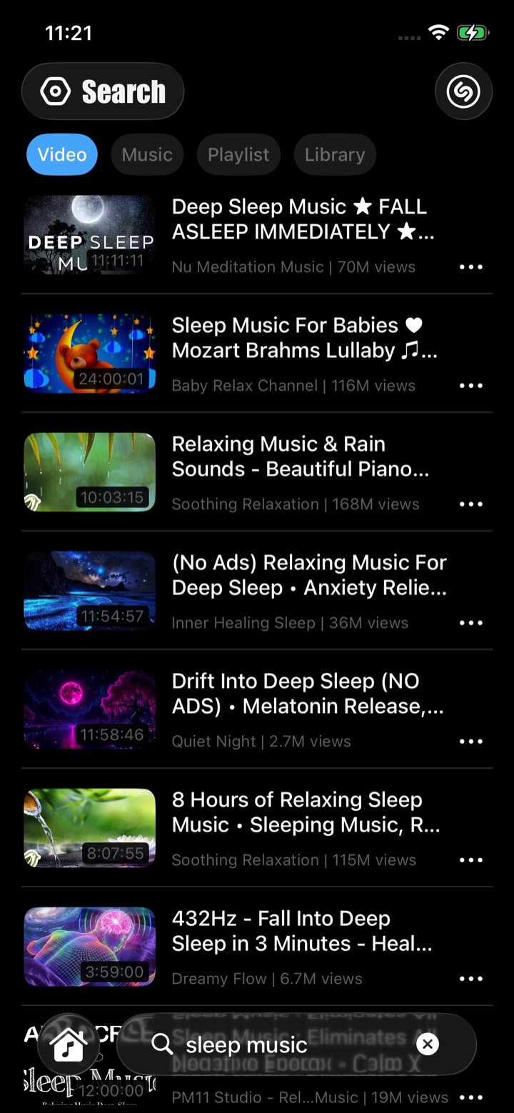 Plytube sleep music search